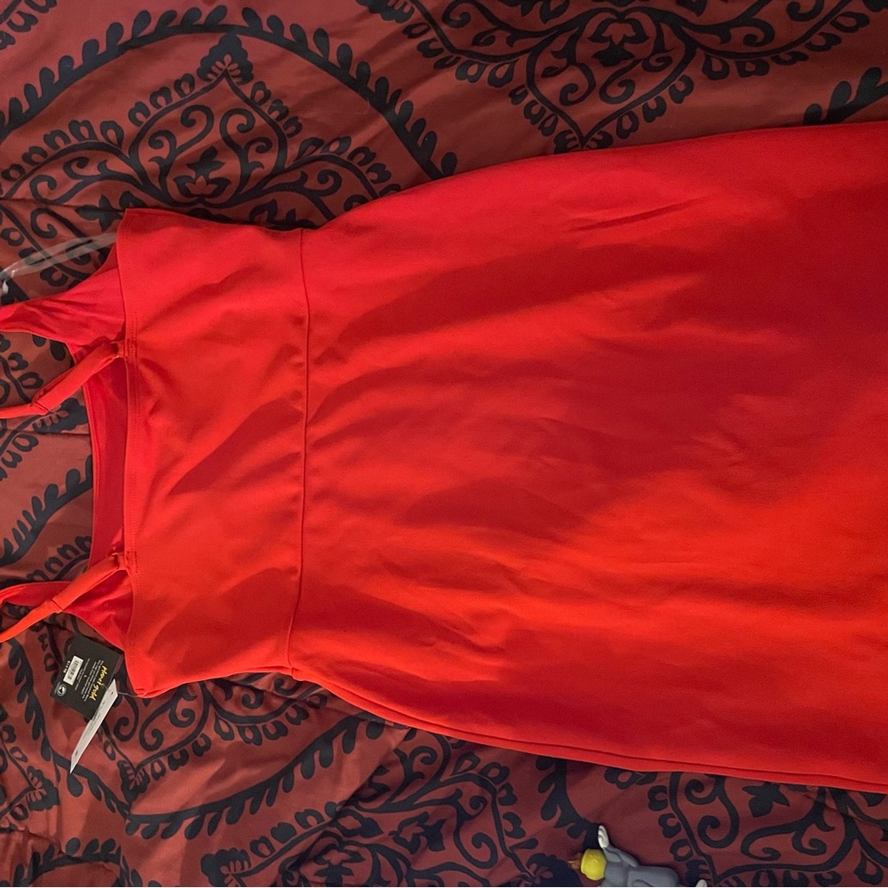 Red dress with bedazzled hearts